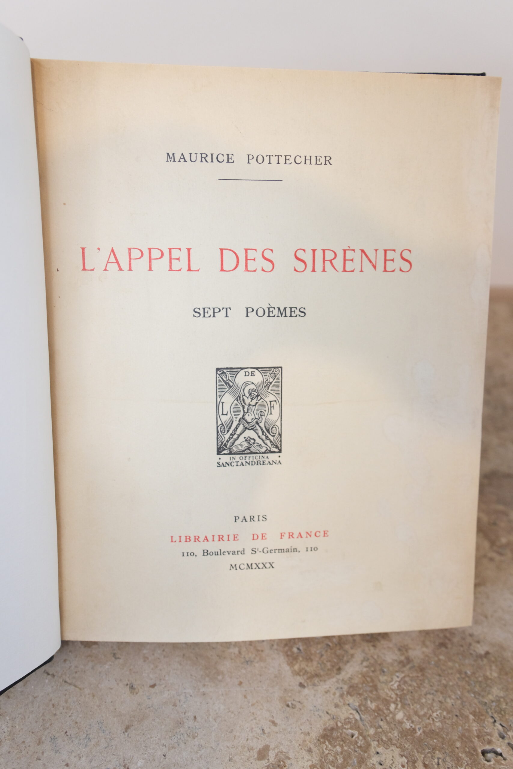 POTTECHER Maurice, L’appel Des Sirènes, Sept Poèmes. Paris, Librairie de France, 1930. – Image 6