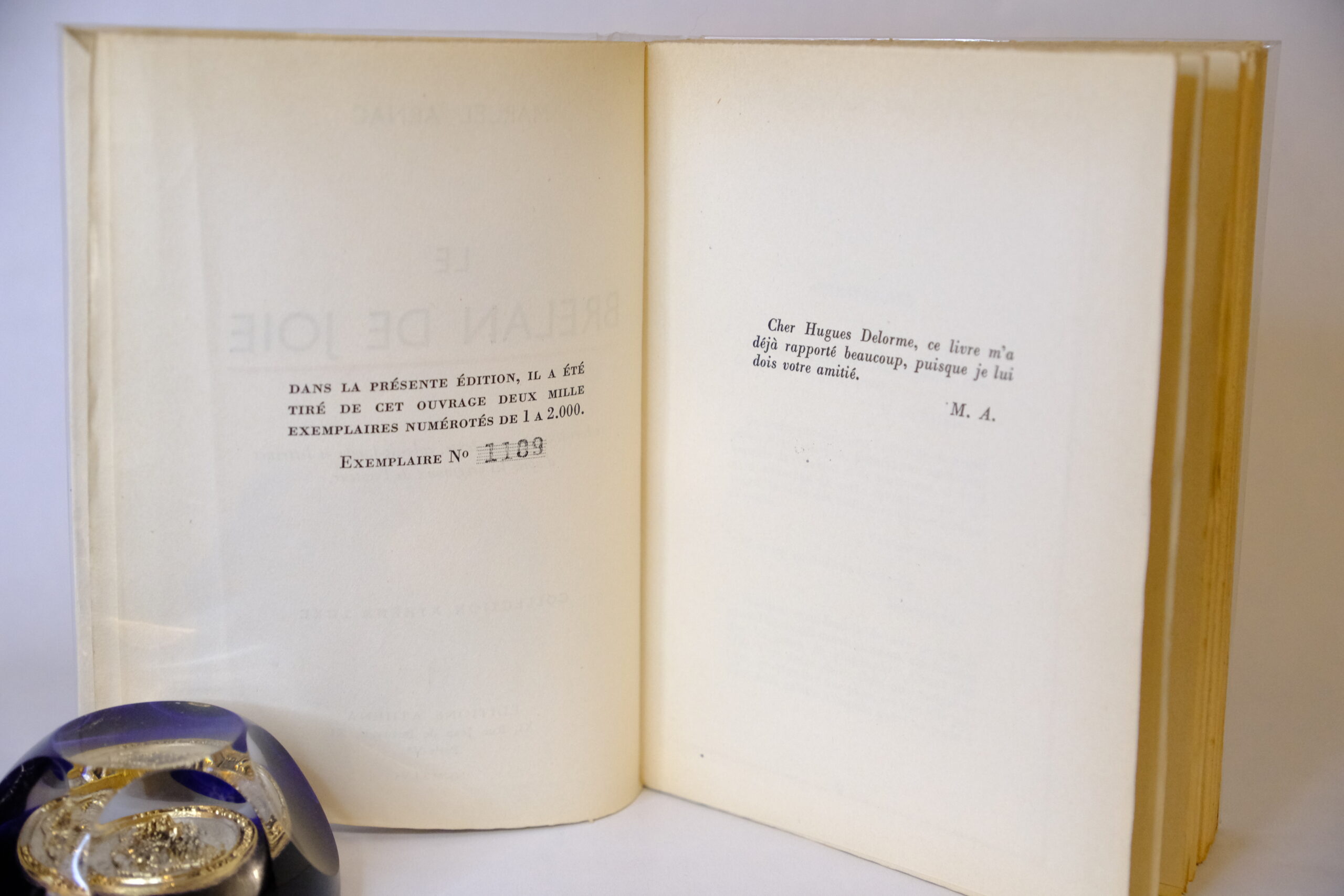ARNAC (Marcel), Le brelan de joie.
Paris, éditions Athêna, 1946 – Image 3