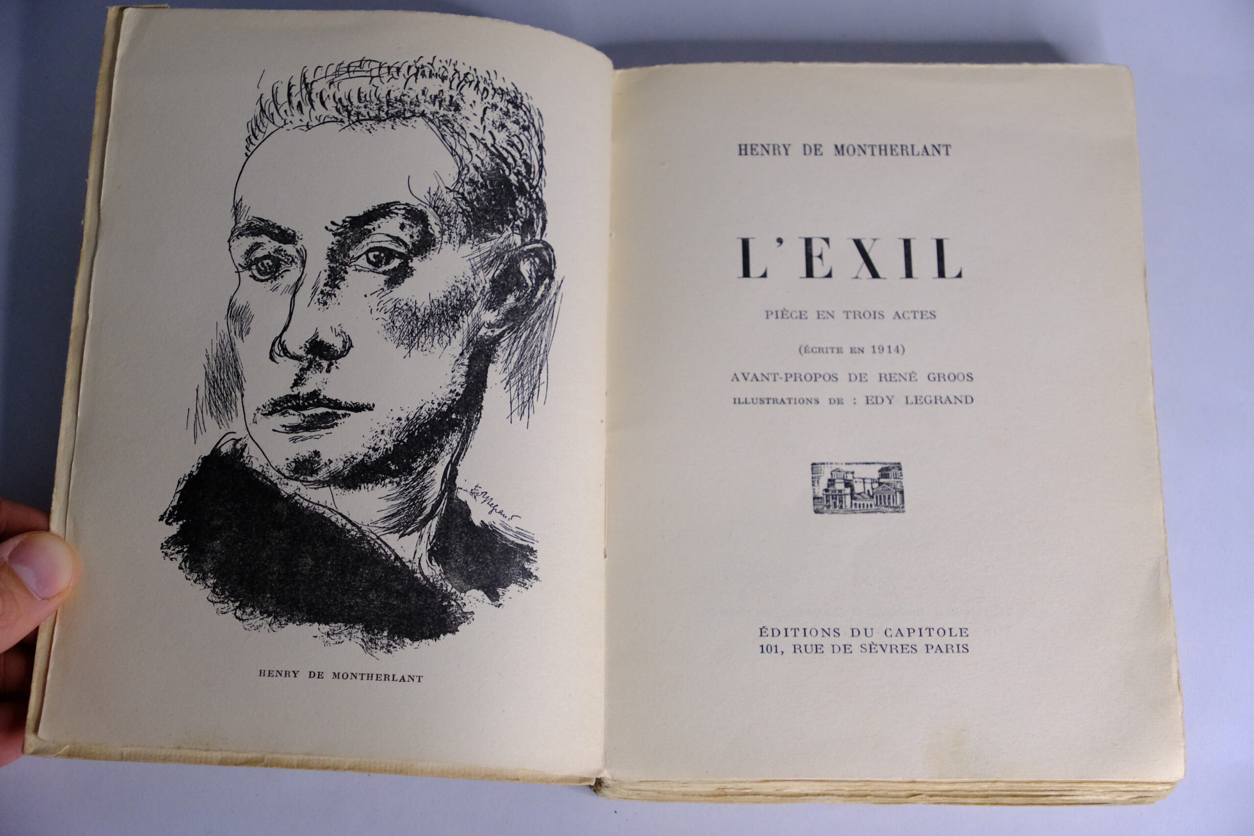 DE MONTHERLANT (Henry), L’Exil. Paris, Éditions du capitole, 1929. – Image 2