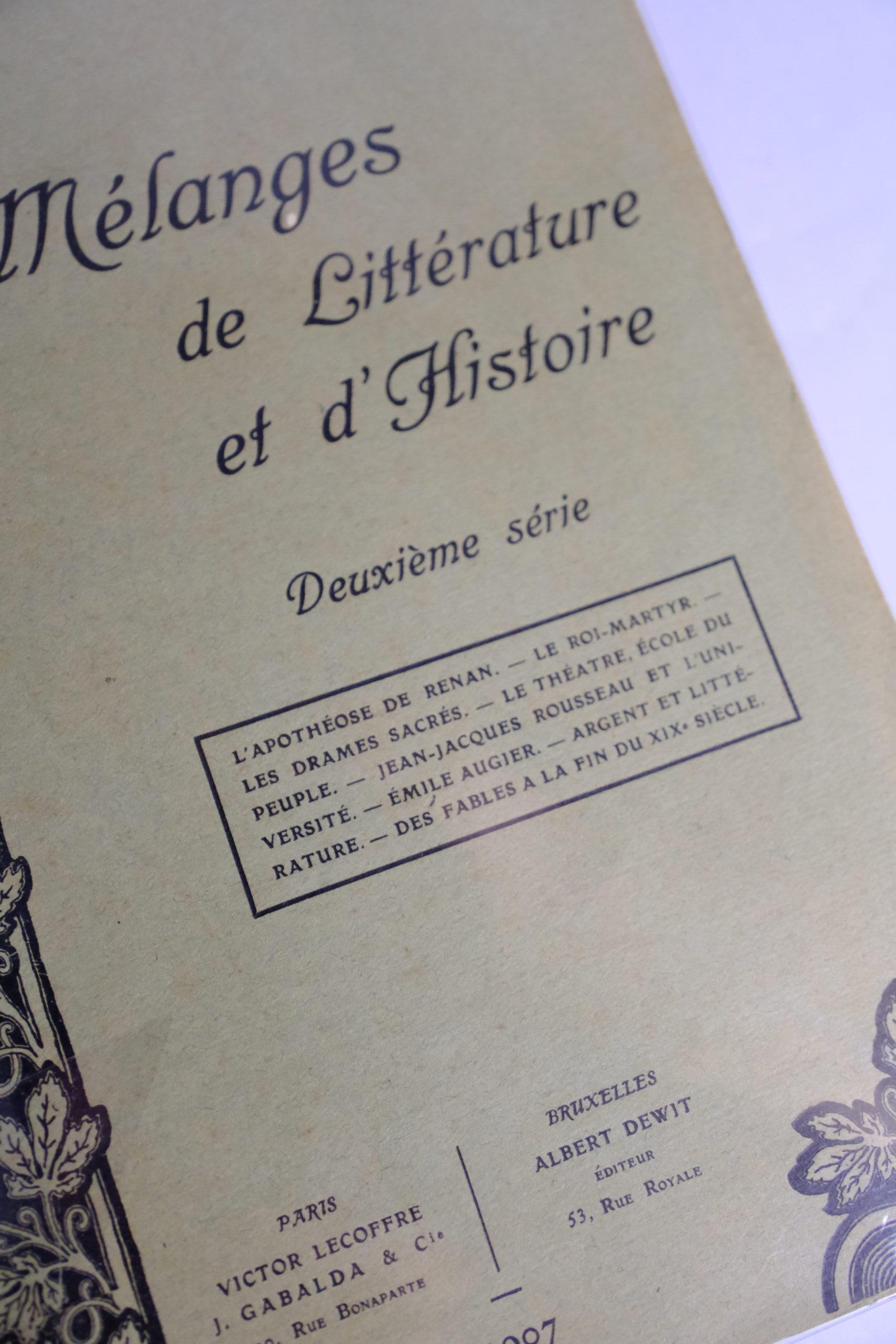 P. V. DELAPORTE, Mélanges de Littérature et d’Histoire en 2 volumes.
Bruxelles, Librairie Albert Dewit, 1906-1907. – Image 7