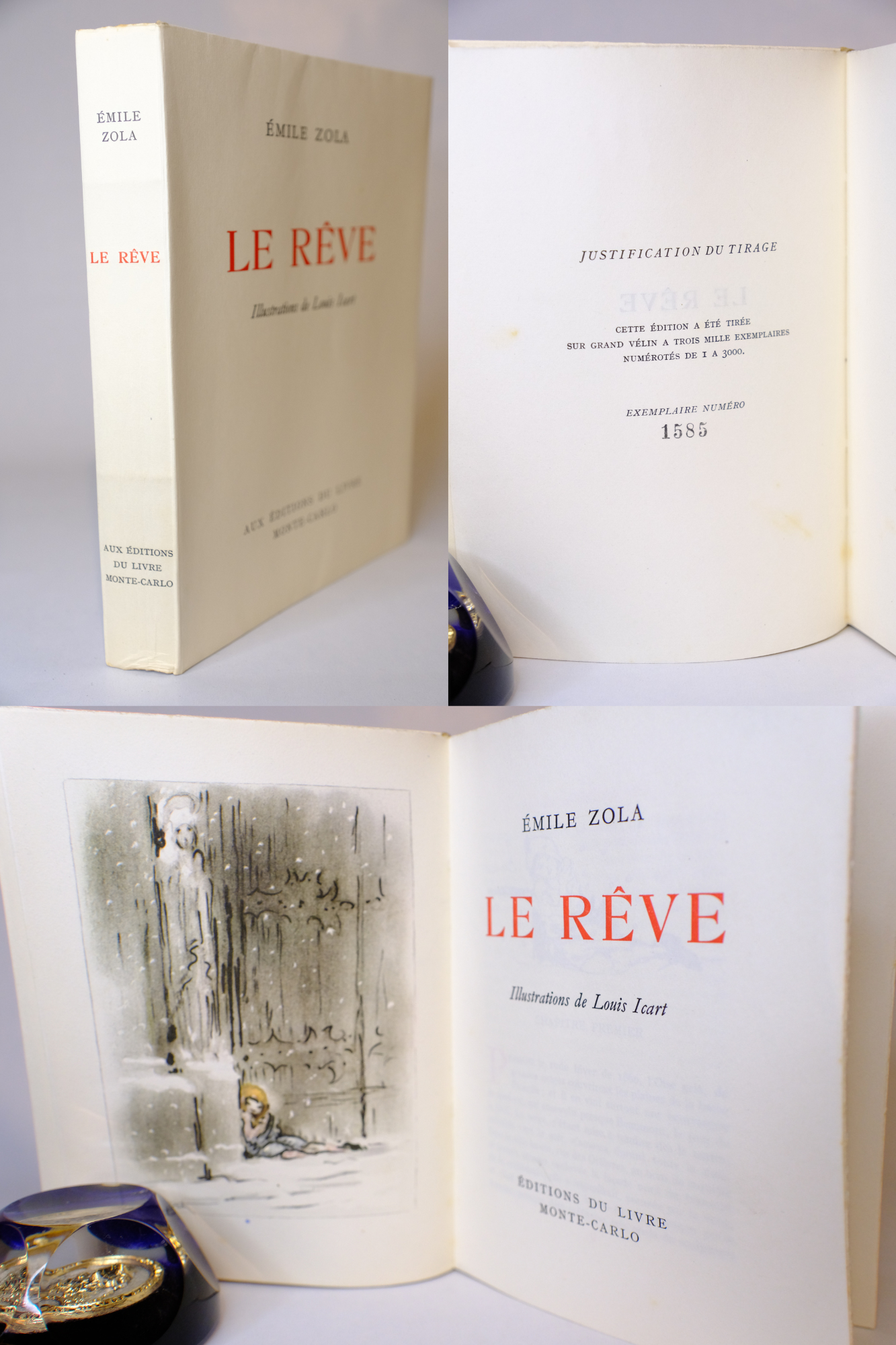 ZOLA (Emile), Le Rêve.
Monte-Carlo, éditions du livre, 1946.