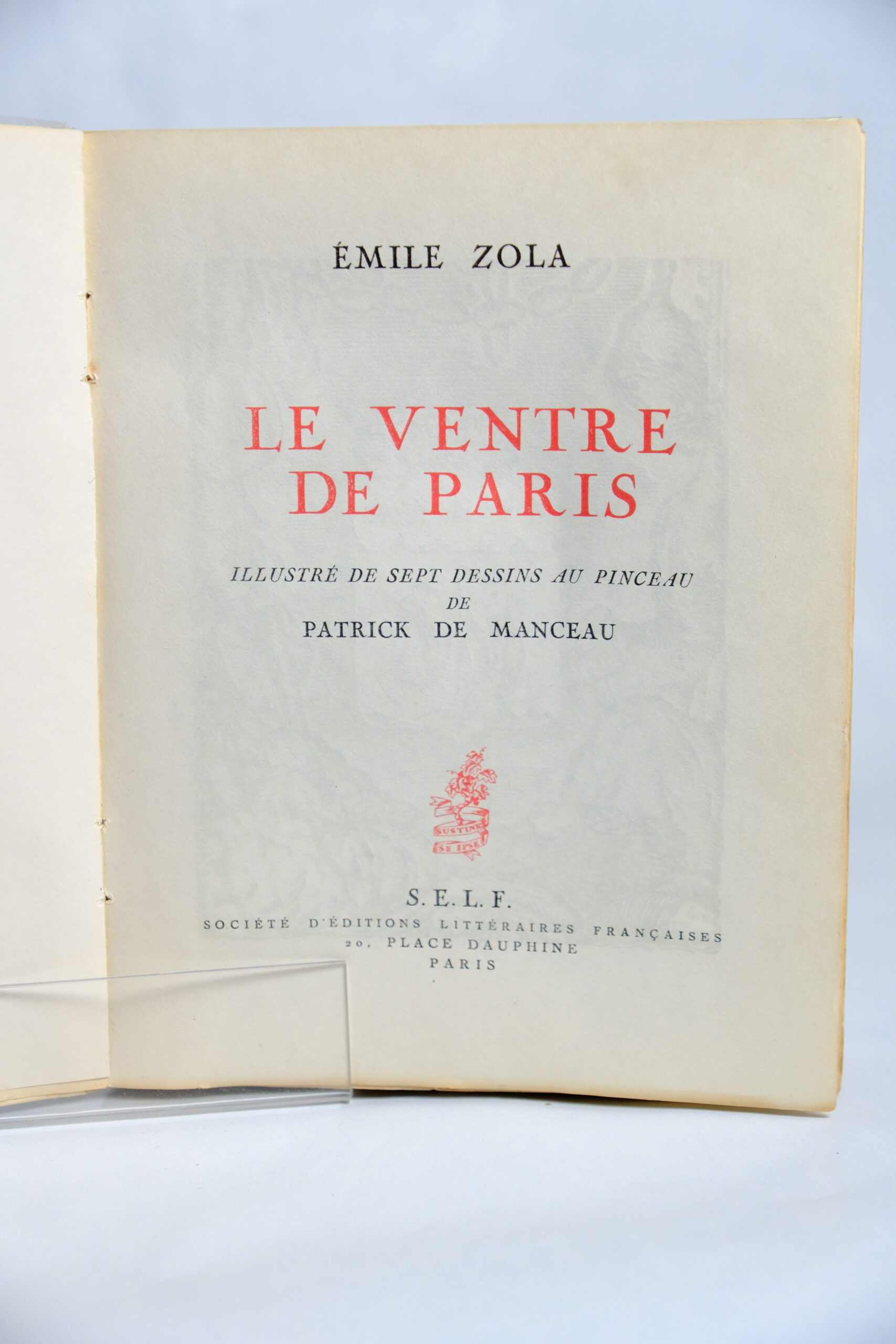 ZOLA (Emile), Le Ventre de Paris. Paris, éditions Self, 1947. – Image 3