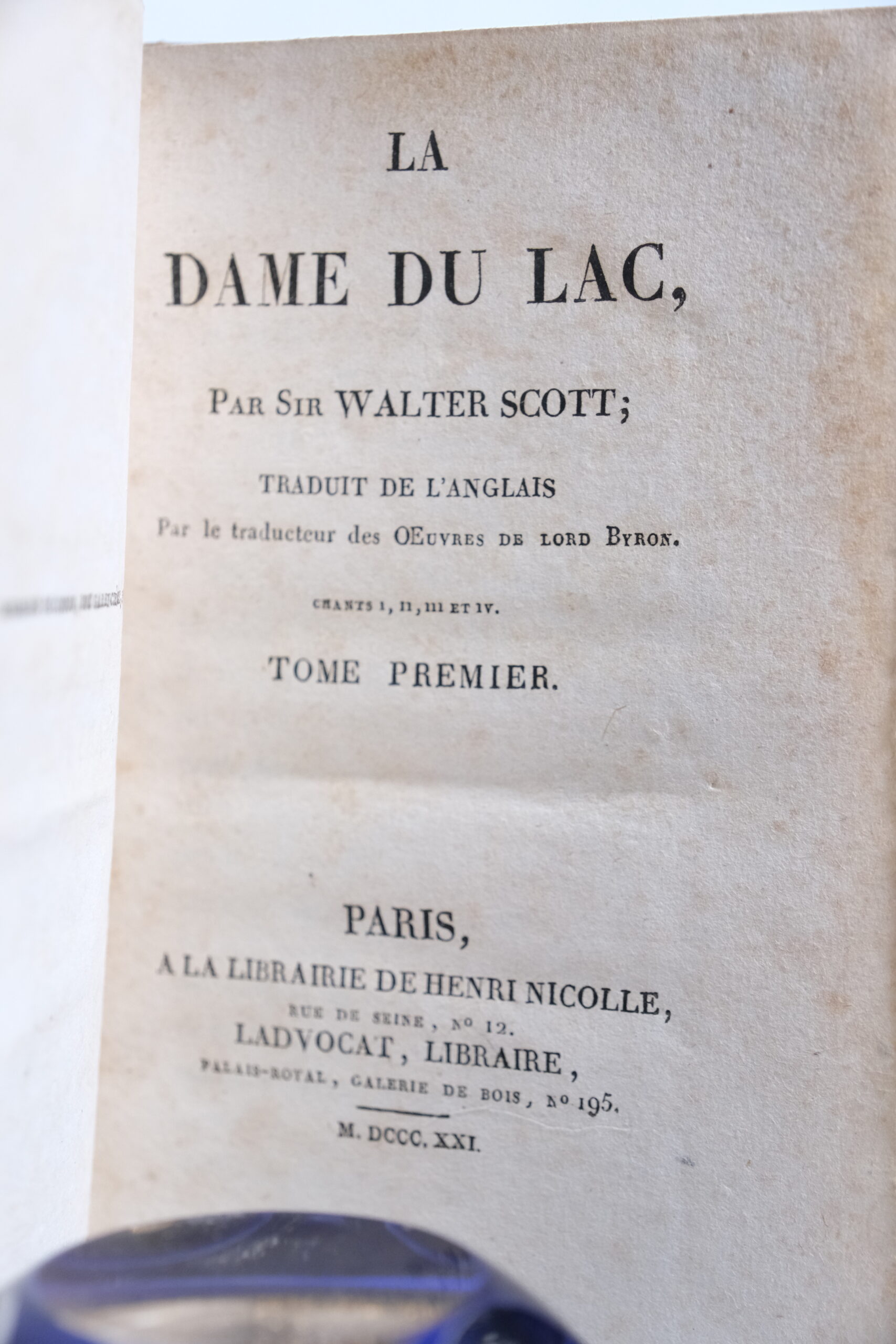 SCOTT Walter, La Dame du Lac (2 vol.). Paris, Librairie Henri Nicolle, 1821. – Image 4