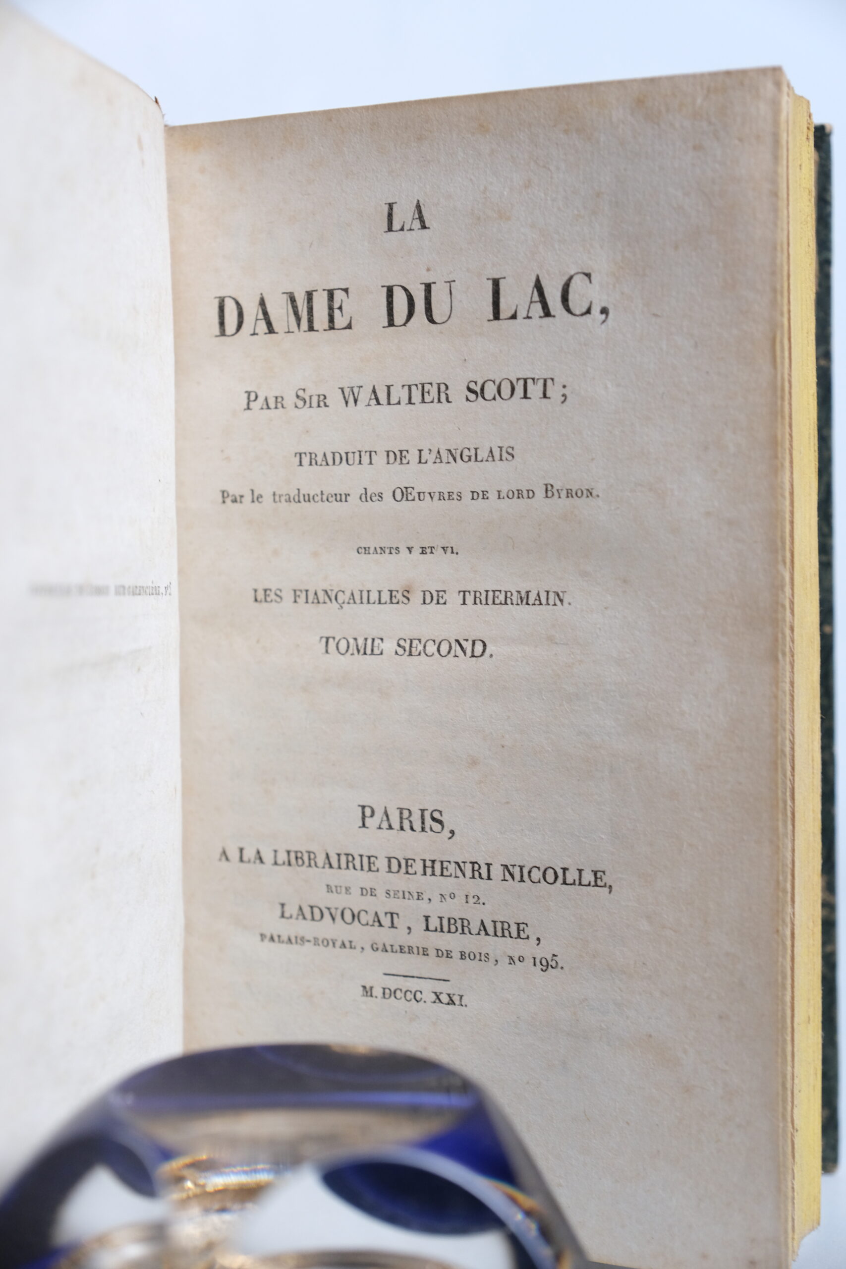 SCOTT Walter, La Dame du Lac (2 vol.). Paris, Librairie Henri Nicolle, 1821. – Image 7