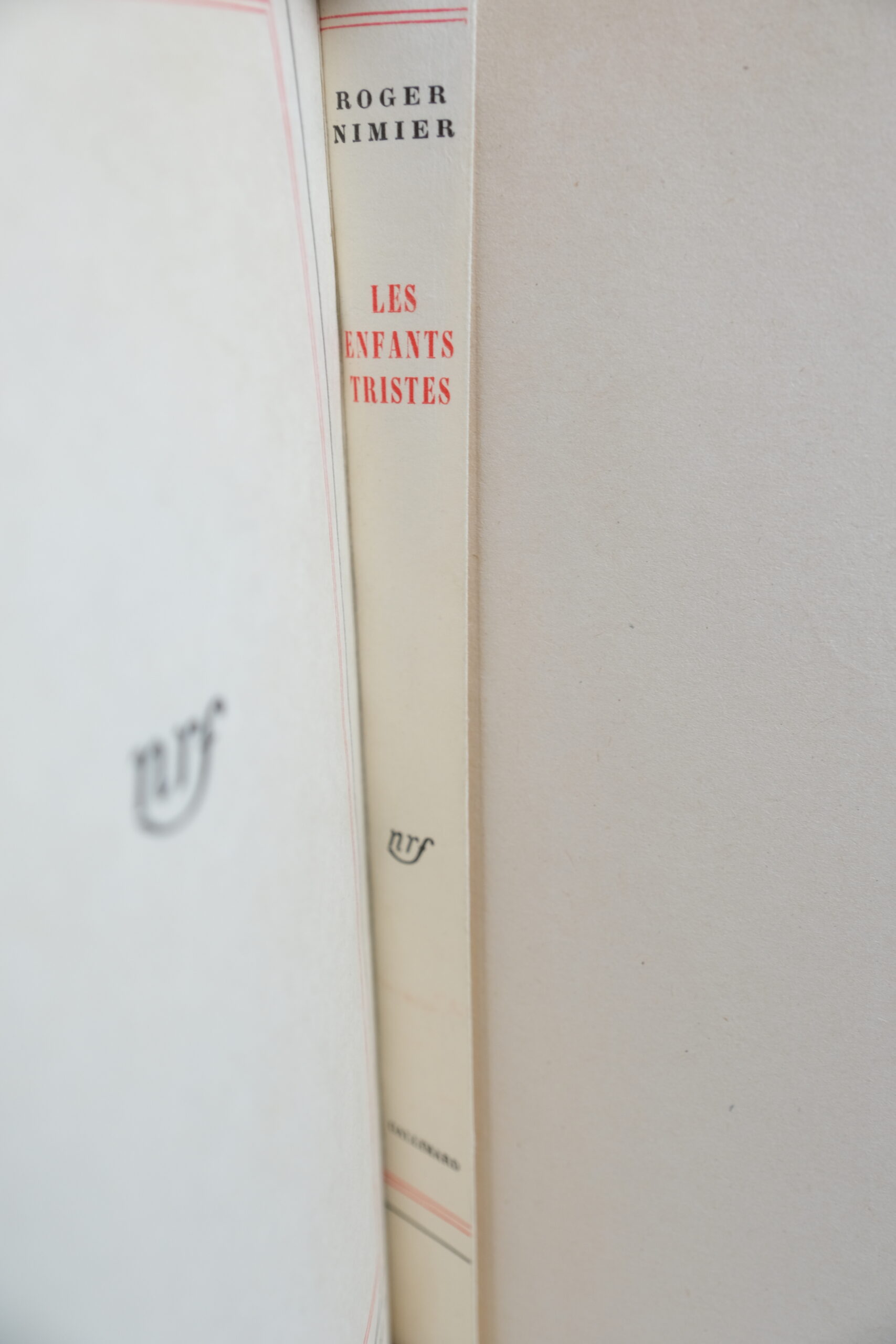 NIMIER (Roger), Les Enfants Tristes. Paris, Gallimard, 1951. – Image 3