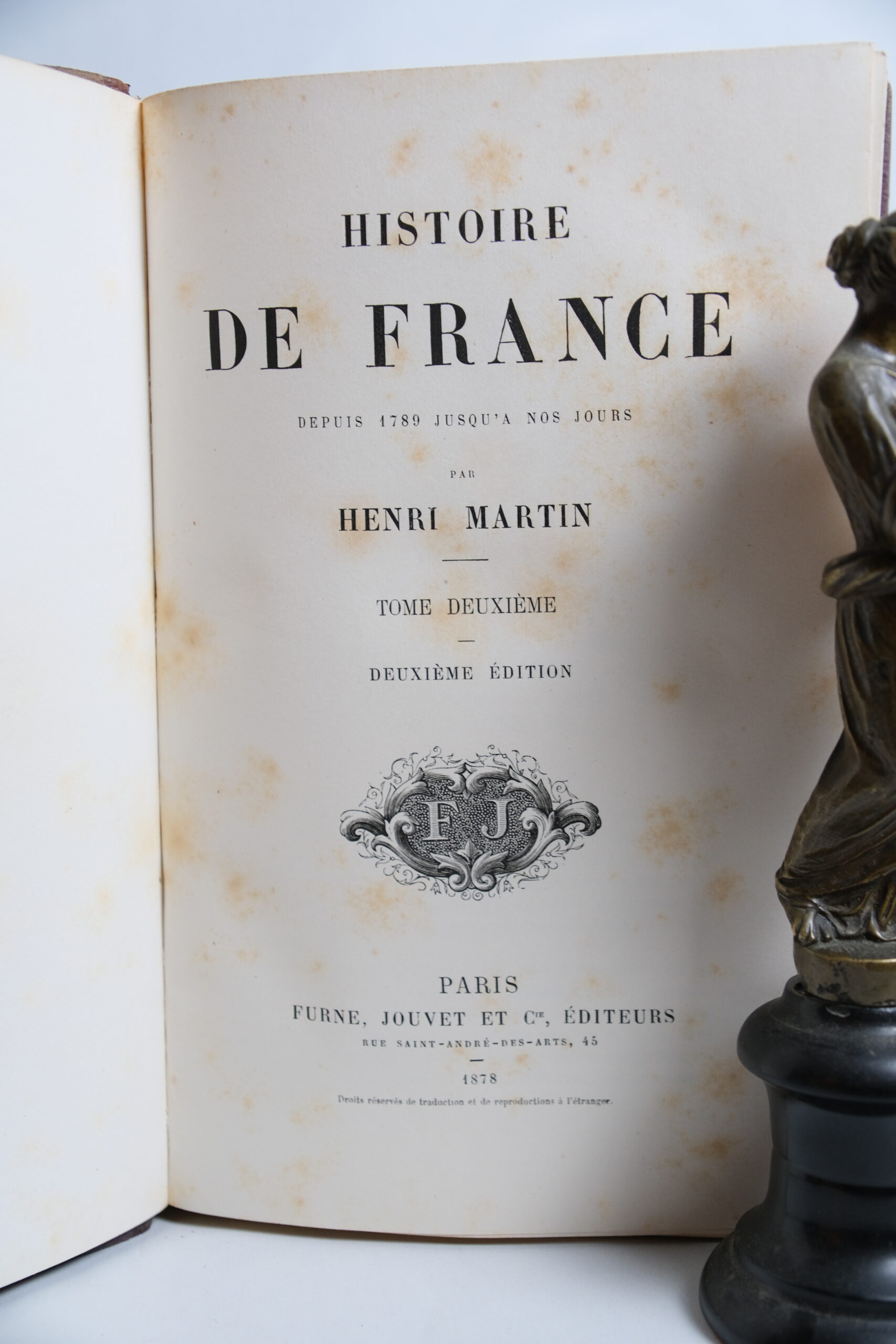 MARTIN (Henri). Histoire de France depuis 1789 jusqu'à nos jours. Paris, Furne, Jouvet Cie, 1878-1881 – Image 6