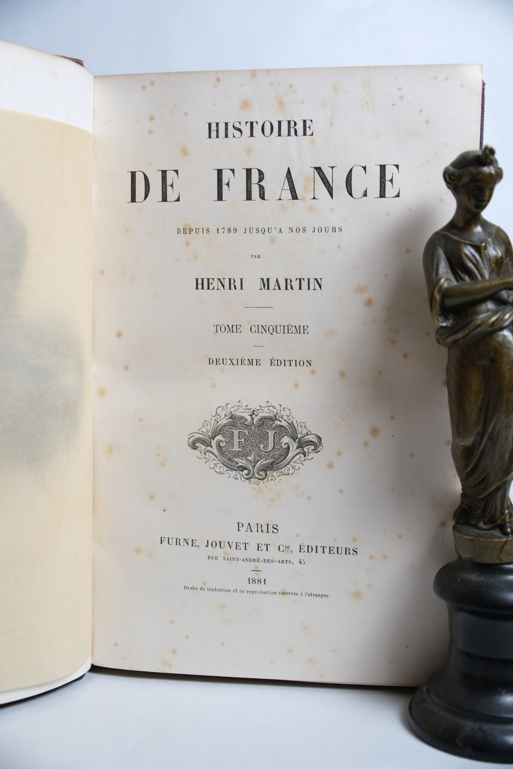 MARTIN (Henri). Histoire de France depuis 1789 jusqu'à nos jours. Paris, Furne, Jouvet Cie, 1878-1881 – Image 10