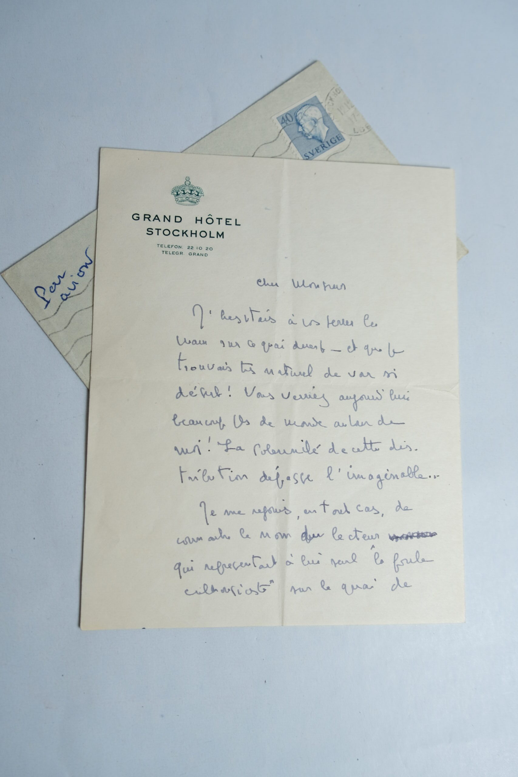 MAURIAC François, Lettre Autographe signée, 12 décembre 1952