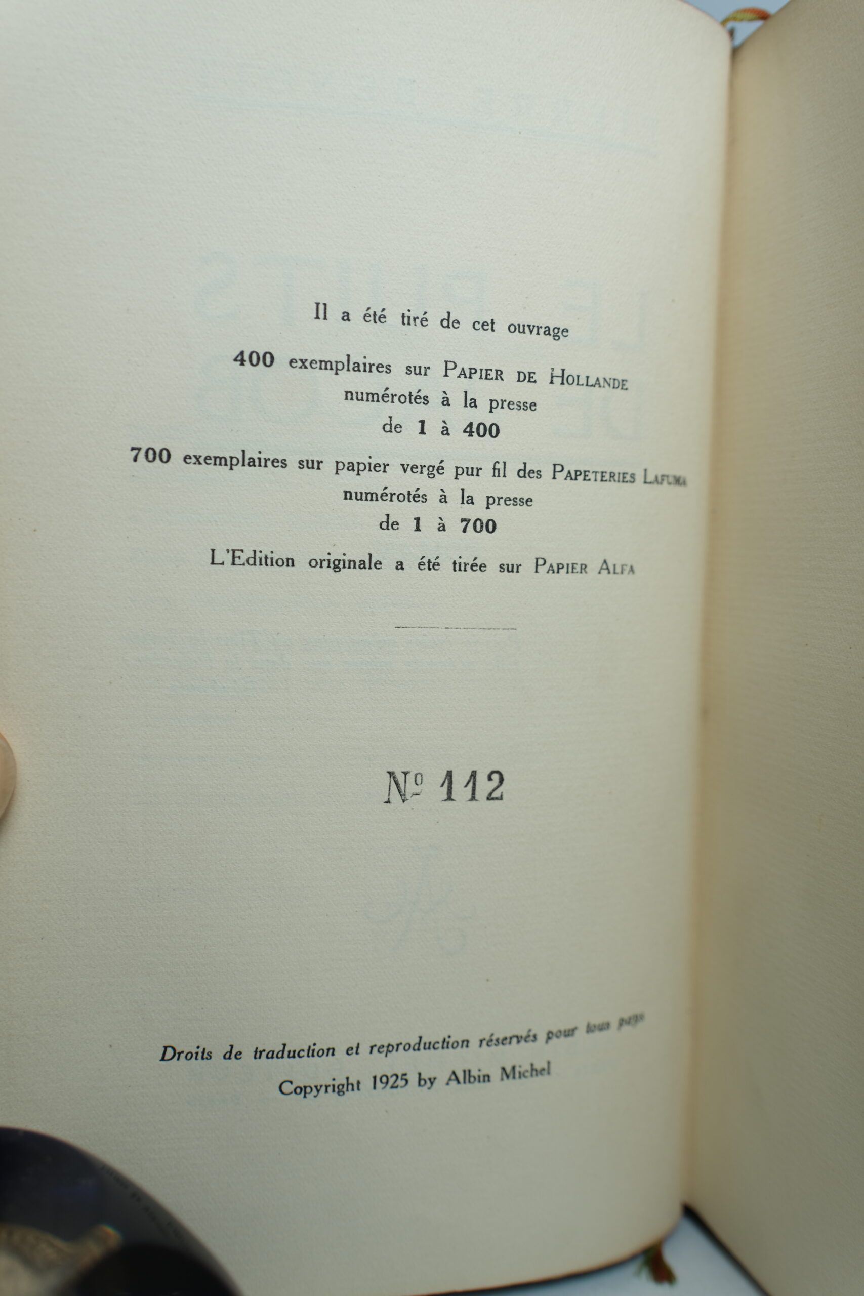 BENOIT (Pierre), Le Puits de Jacob. Paris, Albin Michel, 1925 – Image 3